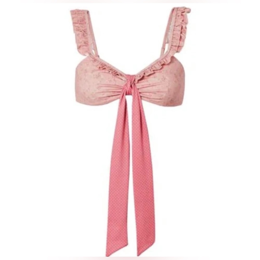 Love Shack Fancy Swim size small women’s guava palm bikini set gently loved - Picture 14 of 16